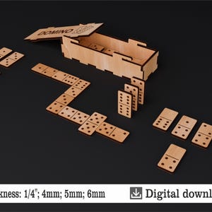 File Gioco da Tavolo Domino Classico - Design per Taglio Laser - Materiali per Fai da Te
