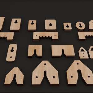 Zestaw uchwytów wieszakowych - 20 plików SVG i projektów ciętych laserowo | Glowforge, Lightburn, XTool