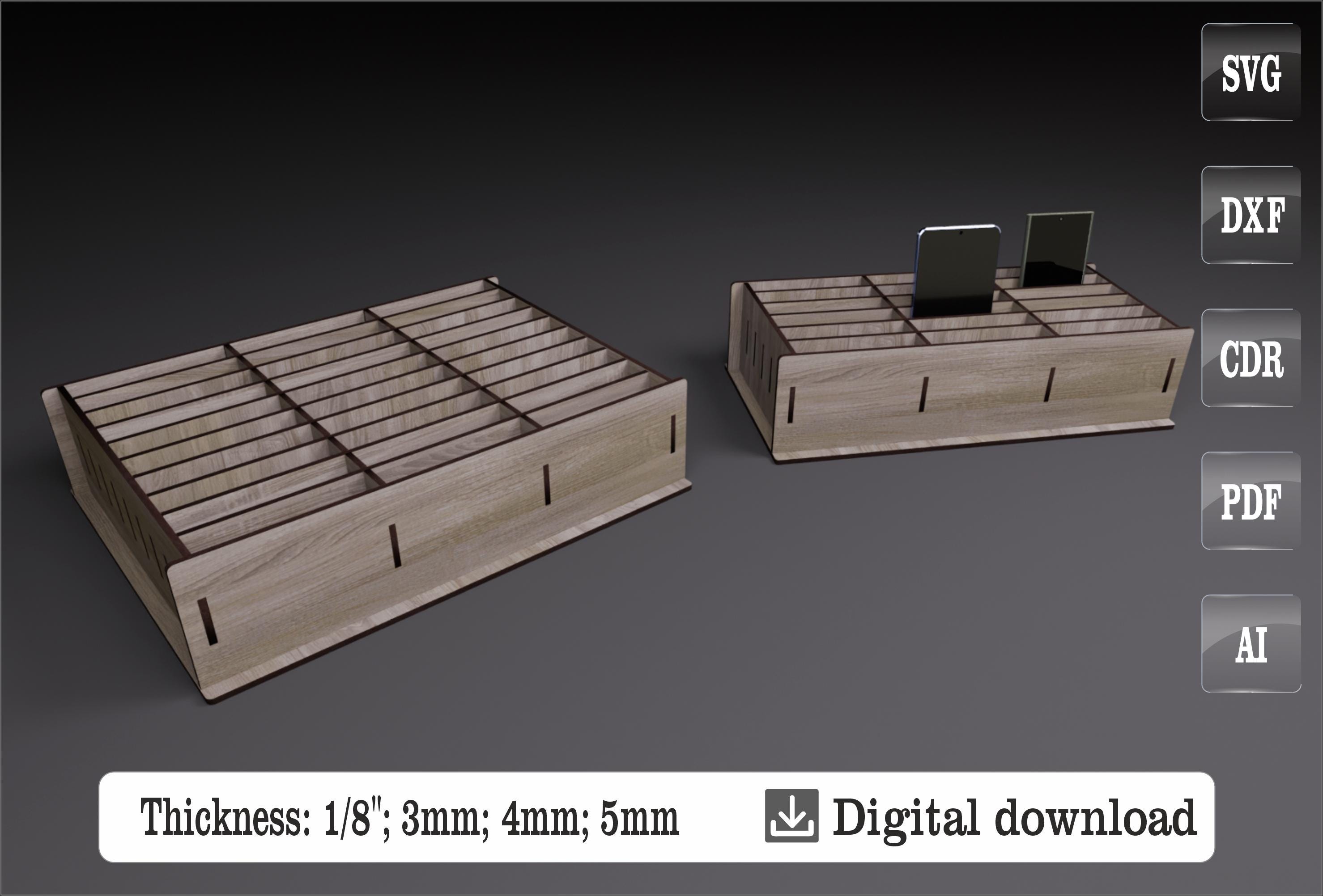 Phone Holder Cut File SVG DXF | Multi Slot Tablet Holder Dock | CNC ...