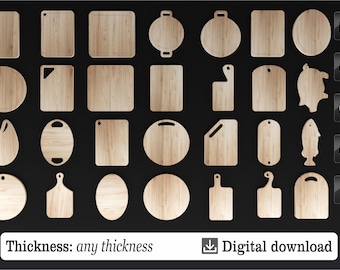 28 bundel CNC-snijplanken, sjablonen voor vleeswarenplanken, houten serveerplank DXF-bestanden, router-cnc-plannen, digitale download keukenbord