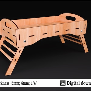 Faltbarer Bett Beistelltisch | Laser cut Datei