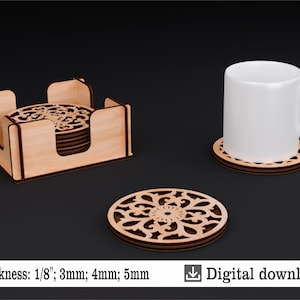 Modèle de découpe laser | Ensemble de 6 motifs de sous-verres