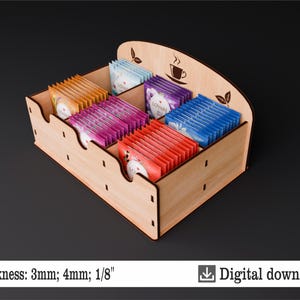 Teebeutelaufbewahrung | Laser cut Datei |  Teebeutelhalter
