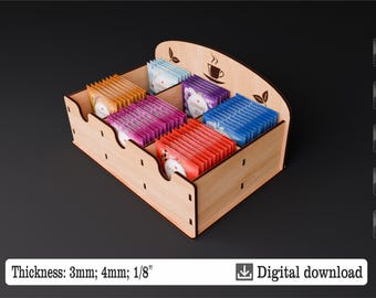 Tea bag storage | Laser cutting file | Tea bag holder