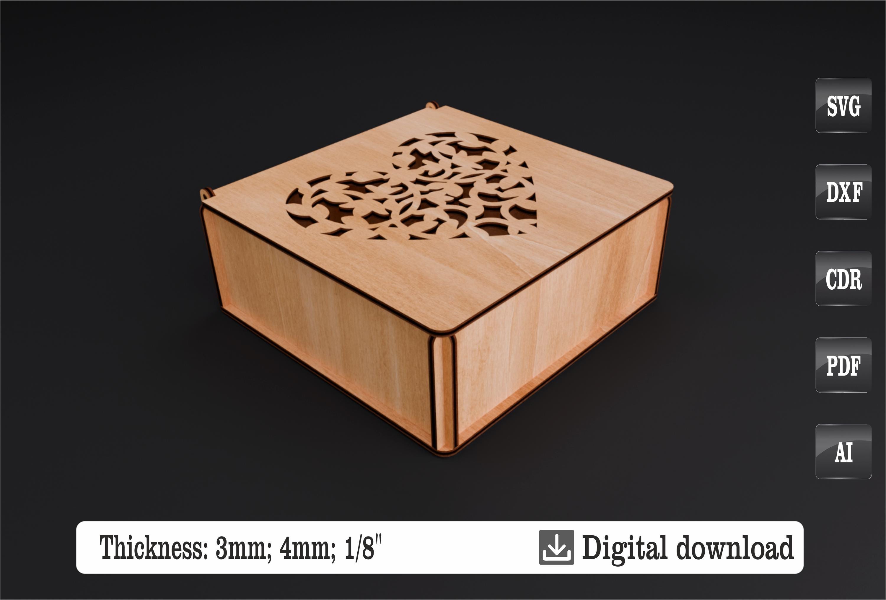 Jewelry Box | Laser Cut Files | Gift Box | 2 Size - 6 Models - Etsy