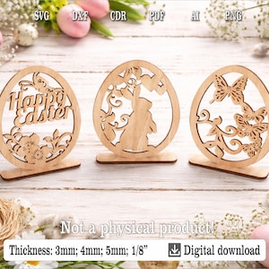 Easter Egg Decor lasergesneden bestanden | Sjablonen houten standaard (digitale download)