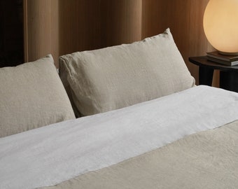 European Flax Linen Duvet Cover Set: Natural 180 GSM Bedding