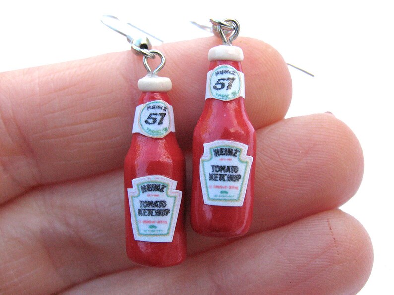 Heinz Tomato Ketchup Bottle EARRINGS Etsy