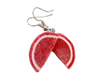 Fruit Slice candy earrings, Polymer clay earrings