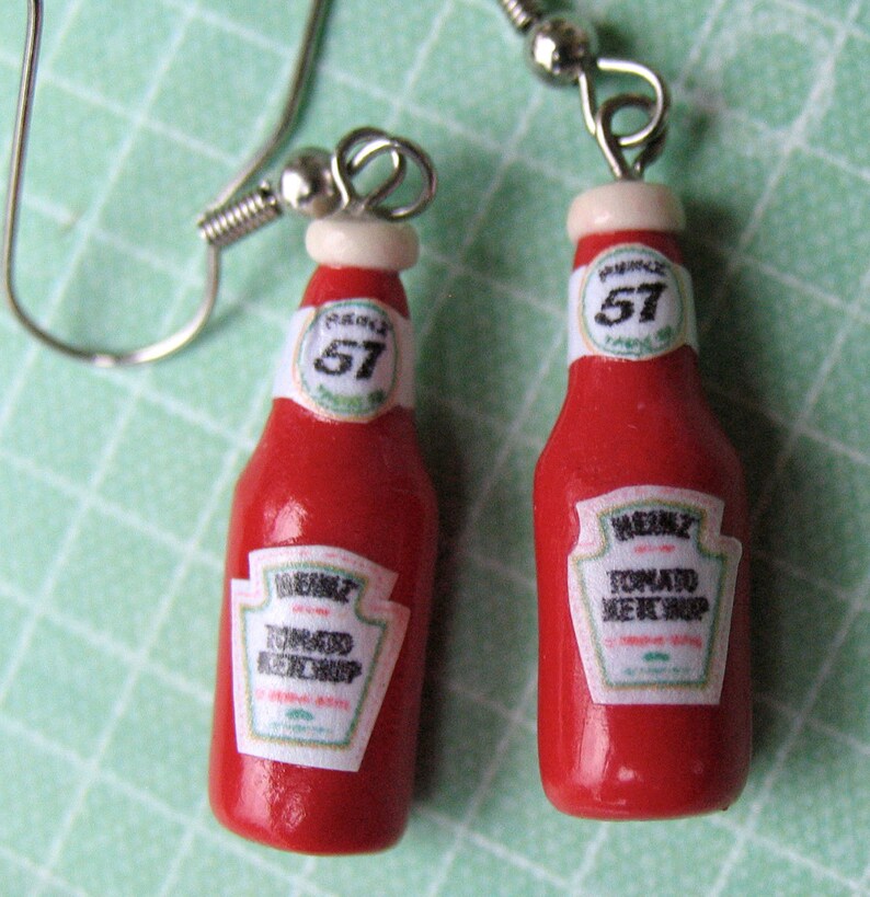 Heinz Tomato Ketchup Bottle EARRINGS Etsy