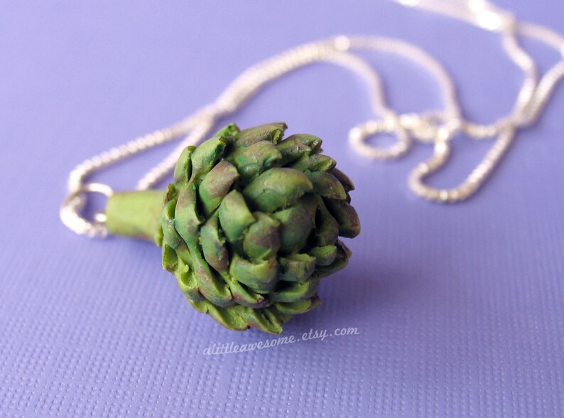 Artichoke Necklace Garden Jewelry Food Jewelry Miniature Etsy