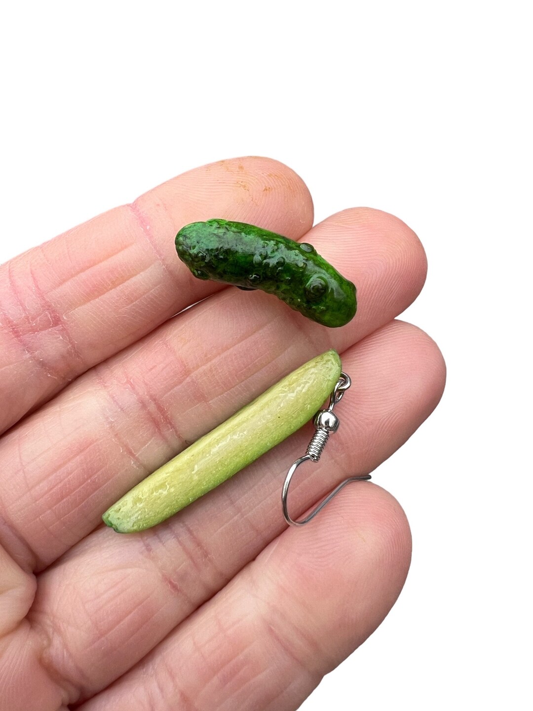 Pickle Earrings, Vegetable Earrings, Food Jewelry, Pickle Craving