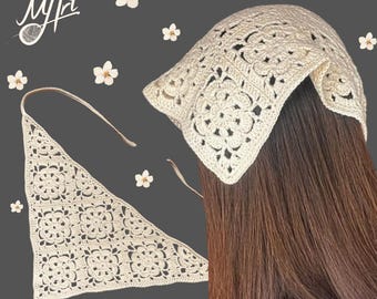 Granny square Flower Bandana pdf pattern