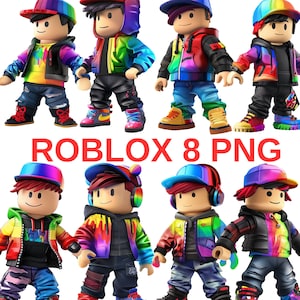 Roblox T-shirt Design - 6 High-Quality PNG Files, Perfect for Roblox Party Kids Apparel! 3000px Digitals