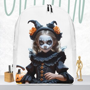 Halloween Girl Minimalist Backpack | Cute  Stylish Pumpkin Backpack | Trendy Fall Accessories for Kids & Teens