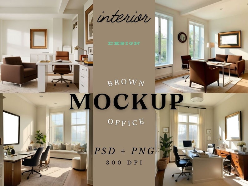 Home Office Frame Mockup, Interior Style (PSD & PNG) - Etsy