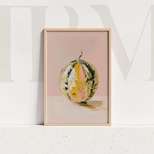 Melon Still Life Print: Abstract Kitchen Food Art (Digital Download