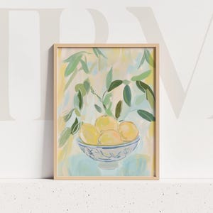 Lemons Painting Art Print: Citrus Kitchen Wall Decor (Digital Download)
