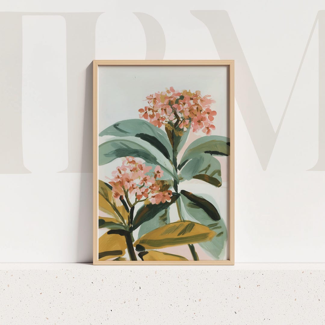 Modern Botanical Floral Wall Art Print Tropical Plant Poster Abstract ...