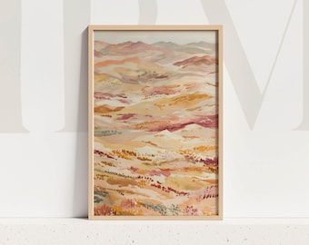 Abstract Desert Landscape Art Print: Modern Southwest Wall Decor