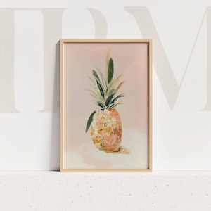 Pineapple Art Print: Soft Pink Tropical Wall Decor (Digital Download