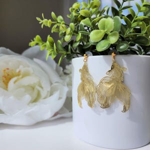 Goldfish Dangle Earrings | Koi Fish Animal Fun Earrings | Gift for Her