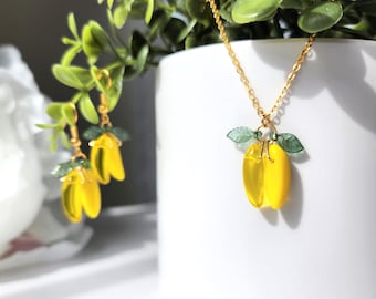Custom Banana Necklace| Handmade Fruit Glass Necklace