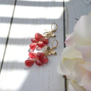 Handmade Pomegranate Seed Dangle Earrings