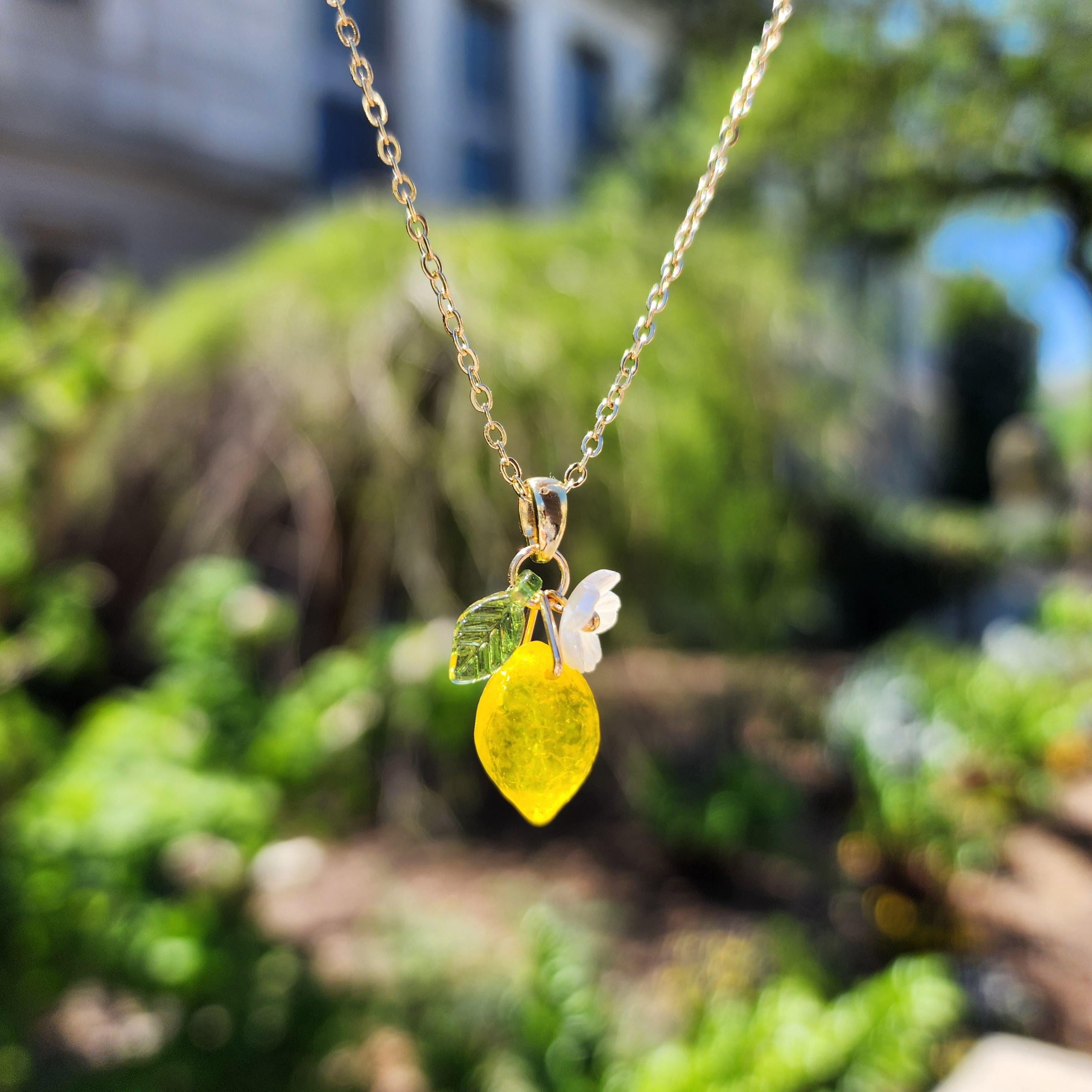 [韓国の人気ジュエリー] 925 silver. Lemon necklace Lemon Necklace • 925 Silver Jewelry • Citrus Jewelry • 14K