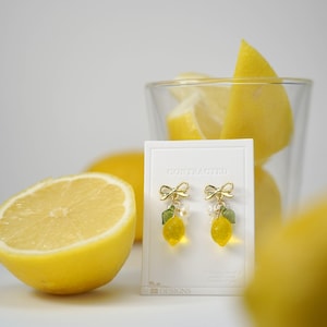 Lemon Fruit Earrings| Handmade Citrus Lemon Earrings