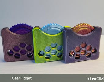 Haptic Gear Fidget Toy Spinner Pocket Size Handheld Clicker Desk Accessory ADHD Fidget Tactile Gadget Office Quiet Calming Companion