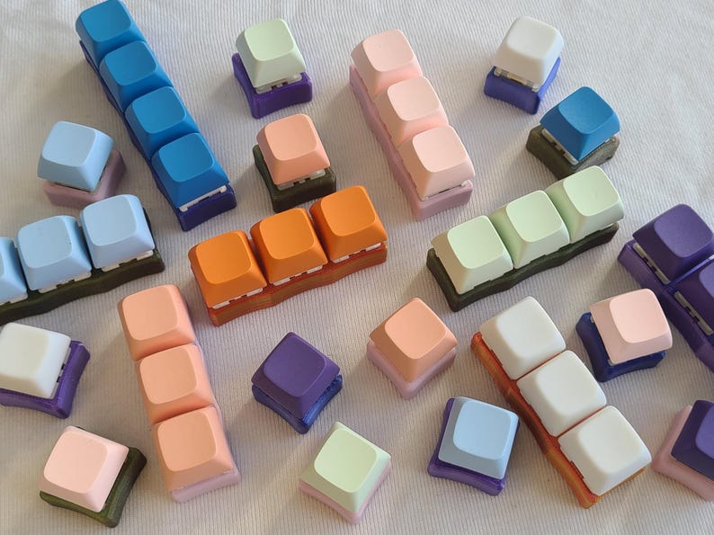 Sensory Toy Mechanical Keyboard Fidget Custom Switch Collection Office Desk Supply Gaming Gift Multiple Size Options Premium Quality Construction Quiet Clicky Design Beautiful Color Combinations Modern Workspace Essential