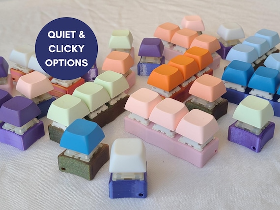 Mechanical Keyboard Fidget Desk Toy Office Supply Gaming Gift Sensory Toy Fidget Clicker Custom Switch Purple Pink Workspace Decor Table