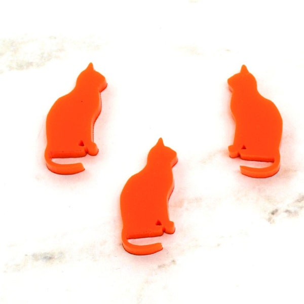 ORANGE CATS Laser Cut Acrylic Cabochons Set of 3 Flat Back Cabs