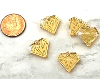 MINI DIAMOND CHAMRS Gold Mirror Laser Cut Acrylic