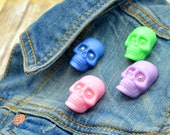 PYO Skull Pin - Pick your color - One Skull Brooch