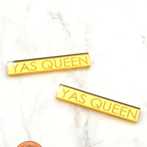YAS QUEEN - 2 Gold Mirror Cabochons- Laser Cut Acrylic Cab