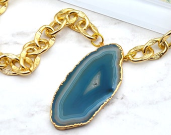 CALM WATERS - Geode Slice Necklace