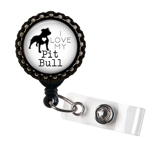 Suporte de identificação de carretel de crachá retrátil de resina preta Pit Bull