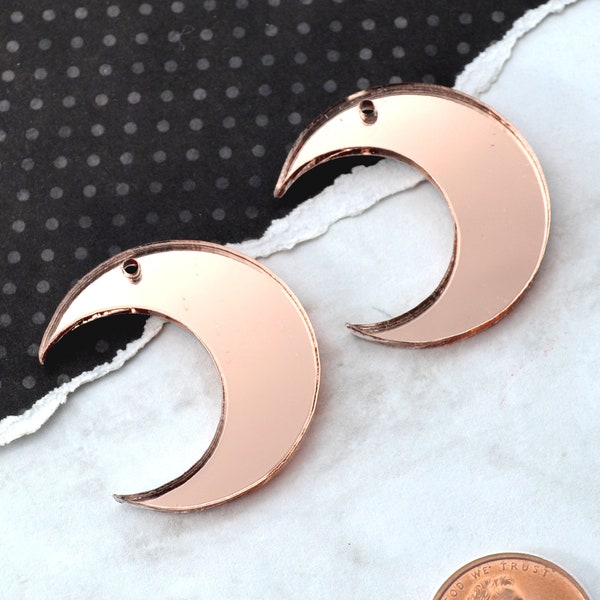 2- ROSE GOLD MOONS - In Rose Gold Mirror Laser Cut Acrylic