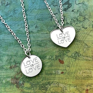 LOVE is LOVE Laser Cut Acrylic Charm Necklace