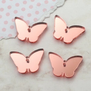 Rose Gold Butterfly Charms -In gespiegeld lasergesneden acryl