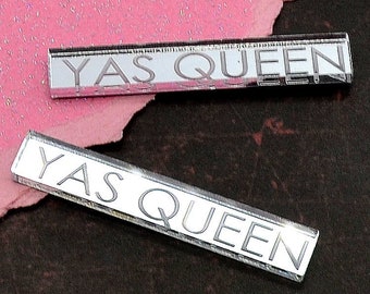 YAS QUEEN 2 Silver Mirror Cabochons Laser Cut Acrylic Cab