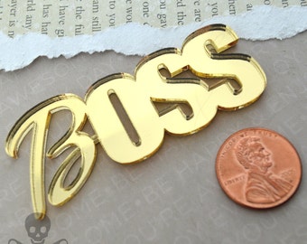 GOLD BOSS CABOCHON - Mirrored Laser Cut Acrylic Cab