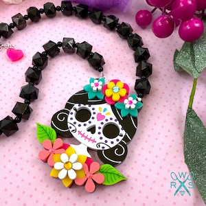 Skellita Lolita Dia de los Muertos Necklace