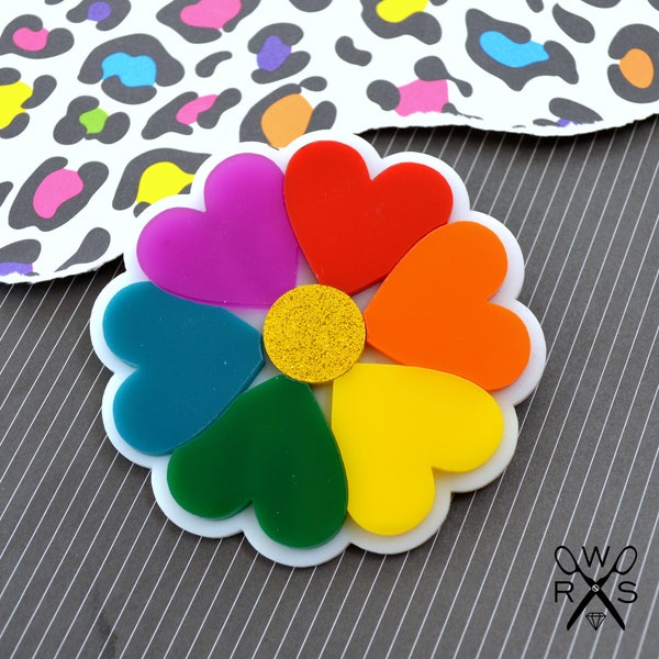 CORNELIA BLOOM BROOCH In Multi-Color Laser Cut Acrylic