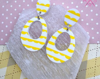Everyday Dangles in Buttery Yellow Stripes