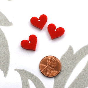 RED MINI HERZ Charms 3er Set - Laser Cut Acryl Charms