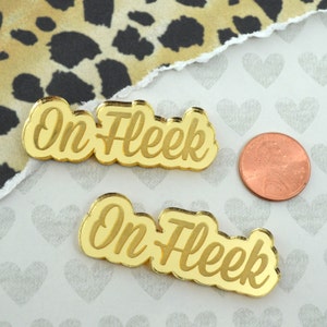 AUF FLEEK 2 Gold Spiegel Cabochons Laser Cut Acryl Cab