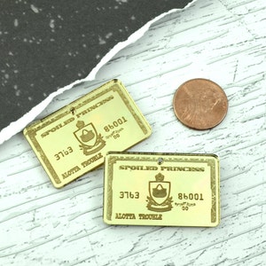 2 GOUDSPIEGEL-creditcards - mooie leuke bedels - lasergesneden acryl